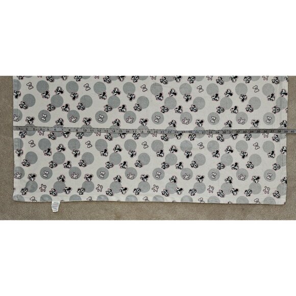 Disney Baby Minnie Mouse Reversible Blanket Gray White Pink Polka Dots Bow Hand - Picture 6 of 7